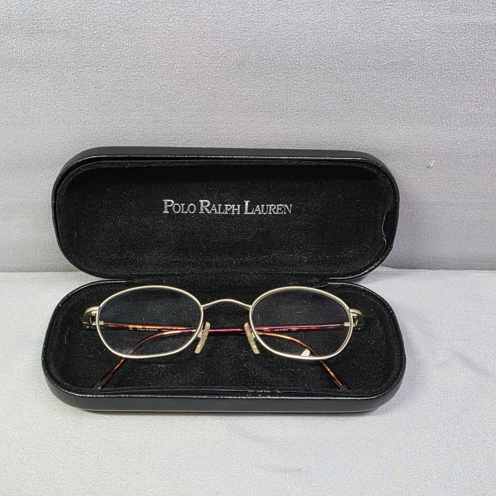 Vintage Polo Ralph Lauren Glasses 395 W4N Pale Gold Eyeglasses Made In Italy 80s